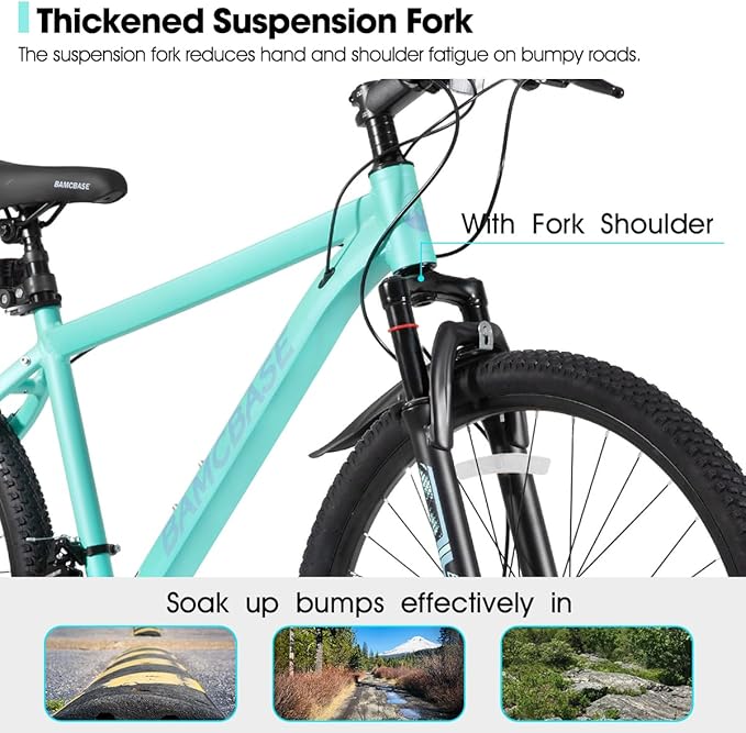 HILAND 26 27.5 Inch Mountain Bike, Mens and Womens Aluminum Frame MTB with 21 Speeds, Dis Brake, Hardtail Bicycle for Adults