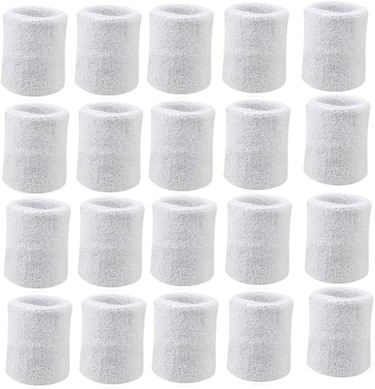 10 Pairs Sports Wristbands, Wrist Sweatbands for Men & Women, Stretchy & Sweat Absorbing Cotton Terry,Perfect for Basketball, Football, Tennis, Soccer, Running & Working Out