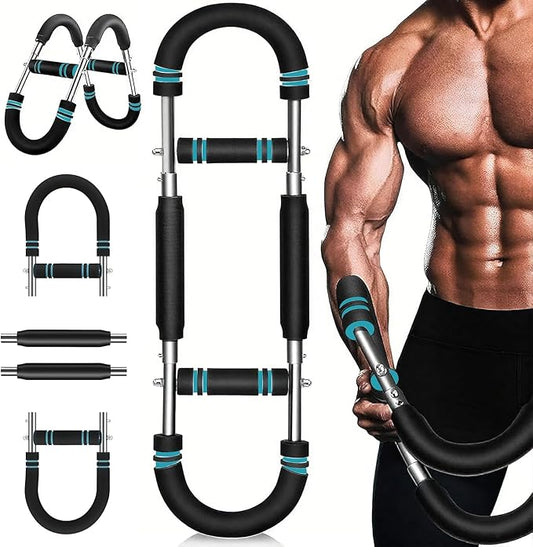 Twister Arm Trainer, 40-100lb Adjustable Chest Workout Equipment, Portable Chest Trainer for Men, Detachable Resistance Power Twister Bar for Home/Travel