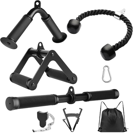 Cable Machine Attachment，LAT Pulldown Attachments Upgraded 1.3 Inch Comfort Grip Cable Attachments for Gym, Triceps Rope Bar,V Bar ,Double D Bar,Homr Gym Accessories