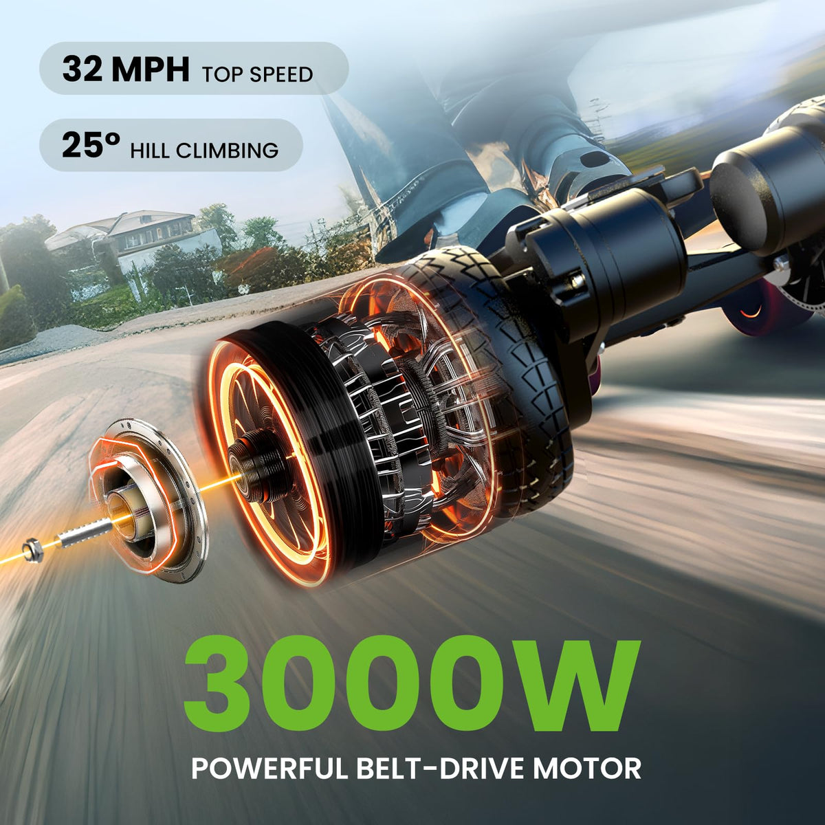isinwheel V10 Off-Road Electric Skateboard, 3000W 32MPH for Adults
