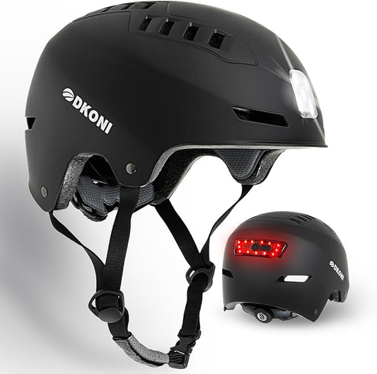 Bike Helmet with LED Lights Bicycle Helmets Commuter Cycling Helmet USB Rechargeable Front & Back LED Light Helmet for Adult Men Women