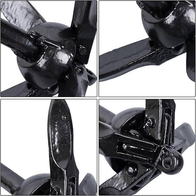 1 Pack 1.5 lb Marine Kayak Folding Grapnel Anchor Kit for Small Boats Kayaks Canoe Paddle Boards