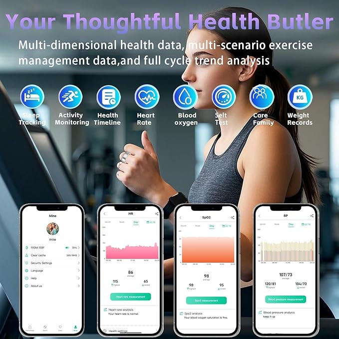 Smart Ring for Women – Fitness Tracker Ring with Heart Rate, SpO2, Blood Pressure, Sleep Monitoring, Step & Calorie Counter, No Subscription Fee, iOS & Android Compatible (Silver, 11)