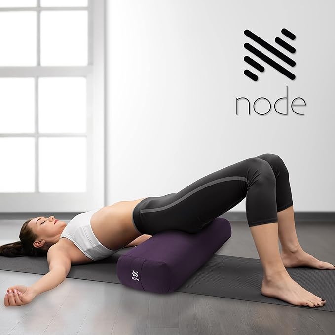 Yoga Meditation Cushion, 25" x 12" Rectangular Bolster with Organic Cotton Cover