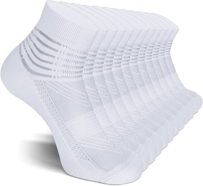 IRAMY Compression Ankle Support Socks Coolmax Wicking Cushioned Athletic Plantar Fasciitis Relief Men Women 2/3/6 Pairs