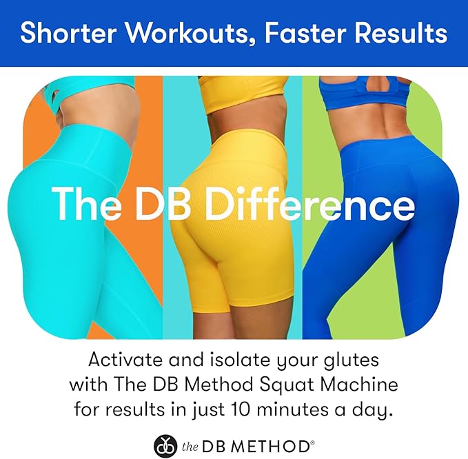 The DB Method Squat Machine, Workout Equipment for Home Gym, Exercise Leg and Glutes, Low Impact Lower Body Fitness Workouts, Training for Total-Body, Easy Setup, Foldable for Storage