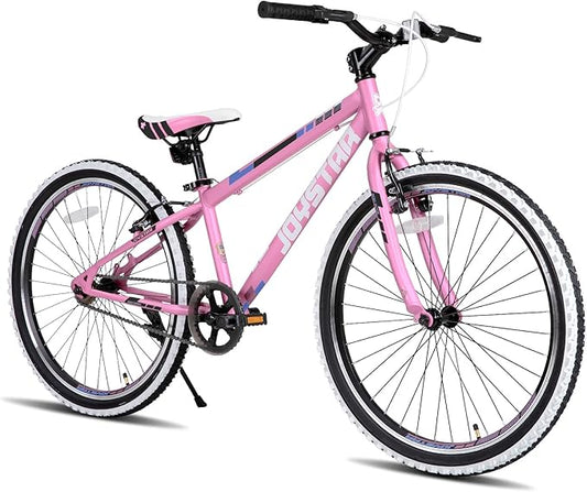 JOYSTAR Lubbock 20 24 Inch Kids Bike for Boys & Girls Ages 7-12 Years Hardtail Mountain Bike for Kids with 1-Speed/7-Speed Drivetrain, White Wall Knobby Tires, Kids' Bicycle