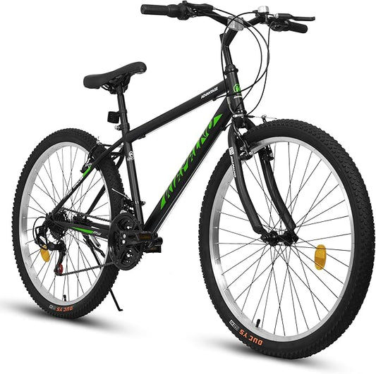 Mountain Bike 24 26 Inch, 21 Speeds Aluminum Frame/High-Carbon Steel Frame, Front Suspension Boys Girls Sport Bike, Adult Teens Bicycle for City Commuters, Summer Ride and Short Trip Camping
