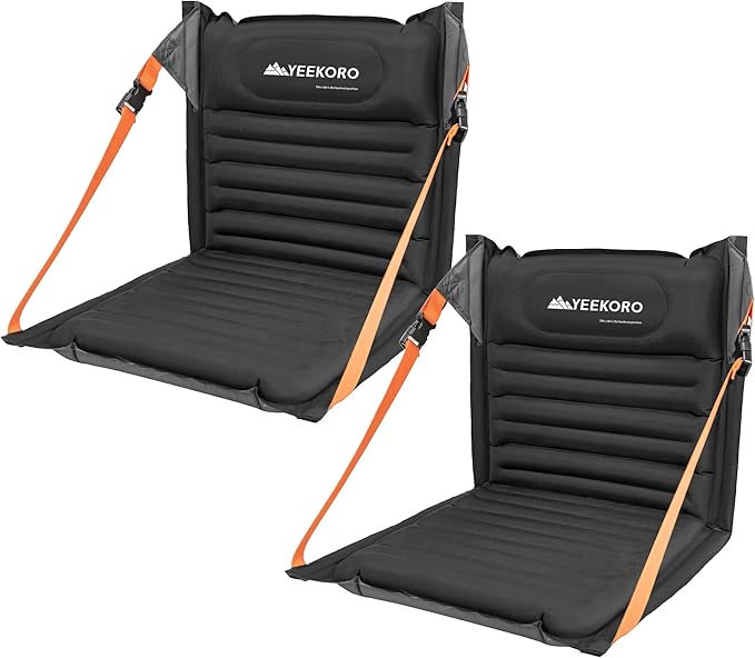 Inflatable Stadium Seats, Portable Bleacher Seat with Back Support, Foldable and Lightweight Chairs for Sporting Events/Camping, Stadium Seats with Storage Bag Lounge Chair