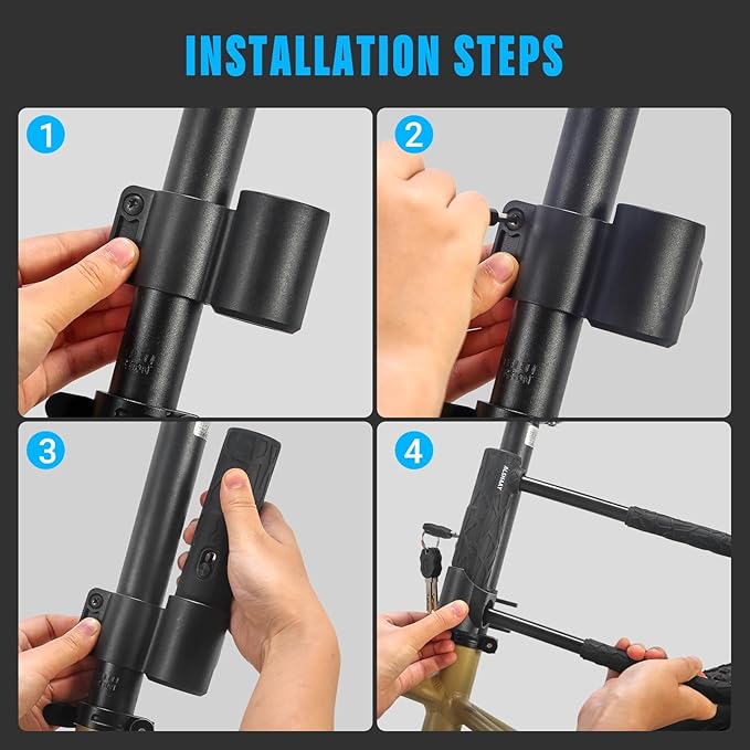 Heavy Duty Bike U Lock - Super Strong 12 Ton Shear, 20mm U Shape Lock Anti-Theft Silicone Covered Electric Scooter Lock Keyhole with Sliding Cover 4ft Steel Cable with Mounting Bracket and 3 Keys(L)