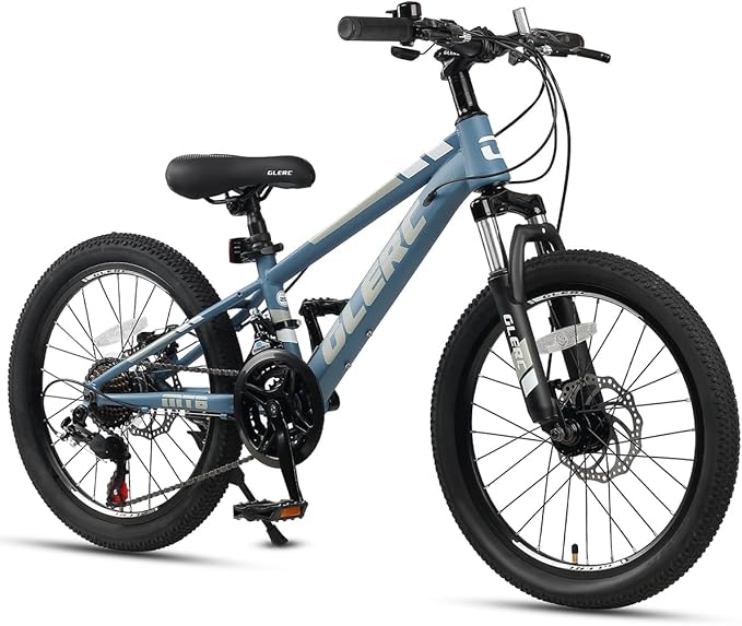 Glerc 20 24 Inch Kids Bike, Kids Mountain Bike for Boys and Girls Ages 6-14, 21-Speed Skyline Bicycle with Front Suspension and Disc Brakes, Multiple Colors