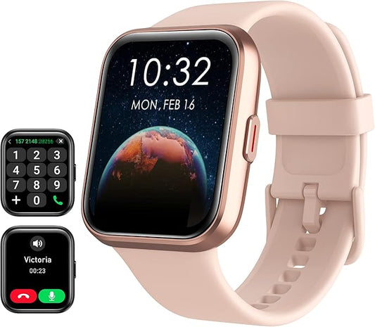 Smart Watch for Women Android & iPhone, Alexa Built-in, 1.8" Touch Screen Fitness Tracker with Answer/Make Calls, IP68 Waterproof Heart Rate/Sleep/SpO2 Monitor, Pedometer, 100+ Sport Modes