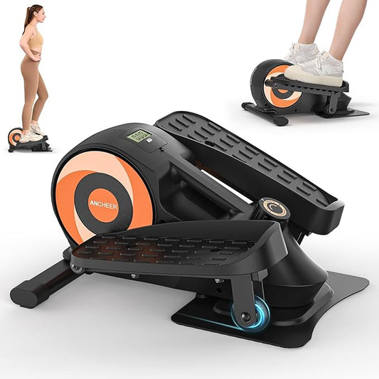 ANCHEER Under Desk Elliptical, Under Desk Bike Pedal Exerciser, Fully Assembled Leg Exerciser 2 in 1 Seated Standing Elliptical, Ultra-Quiet Mini Elliptical Machines for Home Office Use
