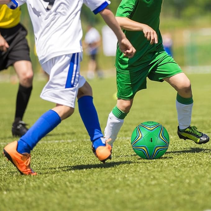 18 Pcs Soccer Balls Football with 4 Pumps Sports Soccer Balls Official Size Soccer Indoor Outdoor Soccer for Child Teens Adult Players Game Training Back to School Gift