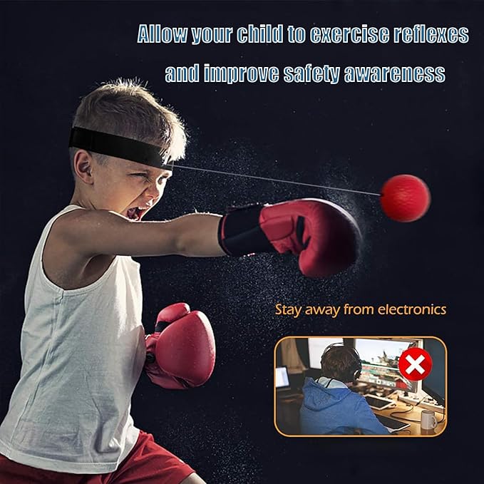 Boxing Reflex Ball Set of 5 Boxing Training Adult Balls with Headband for Adult Training at Home to Improve Speed and Hand Eye Coordination Box Game MMA Gear Punching Equipment