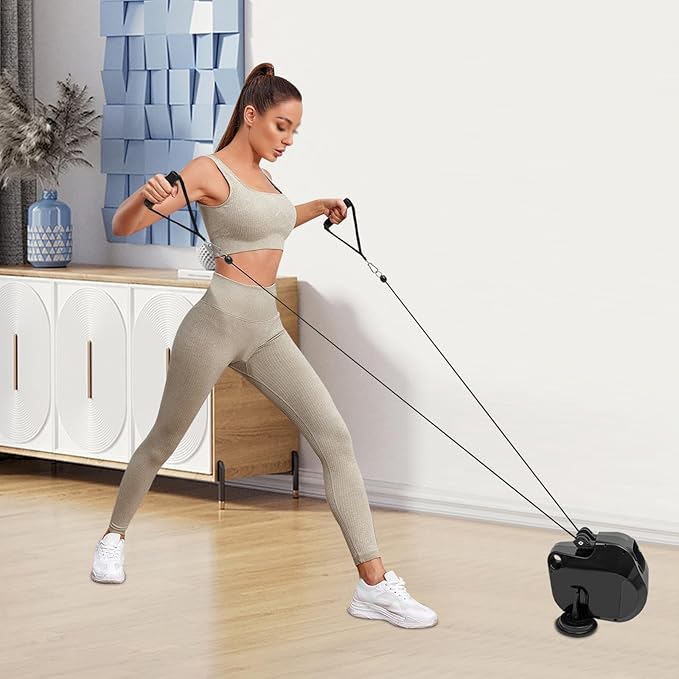Rope Trainer Machine, 6 Gears of Resistance Adjustable Pull Rope Strength Training Equipment, Suction Cup Rope Training Device for Living Rooms, Offices, Gyms, Balconies