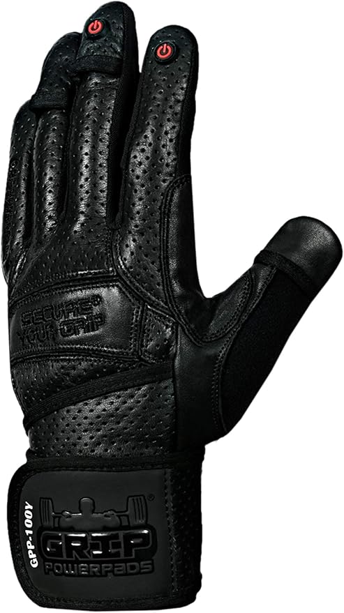 Elite Leather Gym Gloves with Built in 2" Wide Wrist Wraps Grip & Design for Weightlifting Power Lifting Bodybuilding & Strength Training Workout Exercises, Size : X-Large