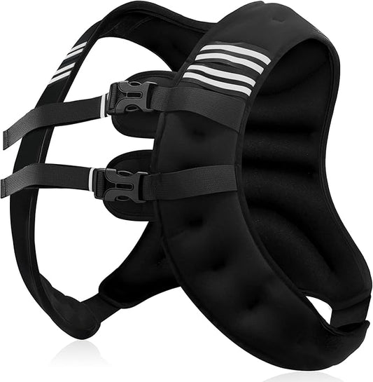 Weighted Vest Men or Women - 5/10/15/20/25/30lbs Weights with Reflective Stripe, Weighted Vest for Workout Equipment for Strength Training Running - Walking Weight Loss