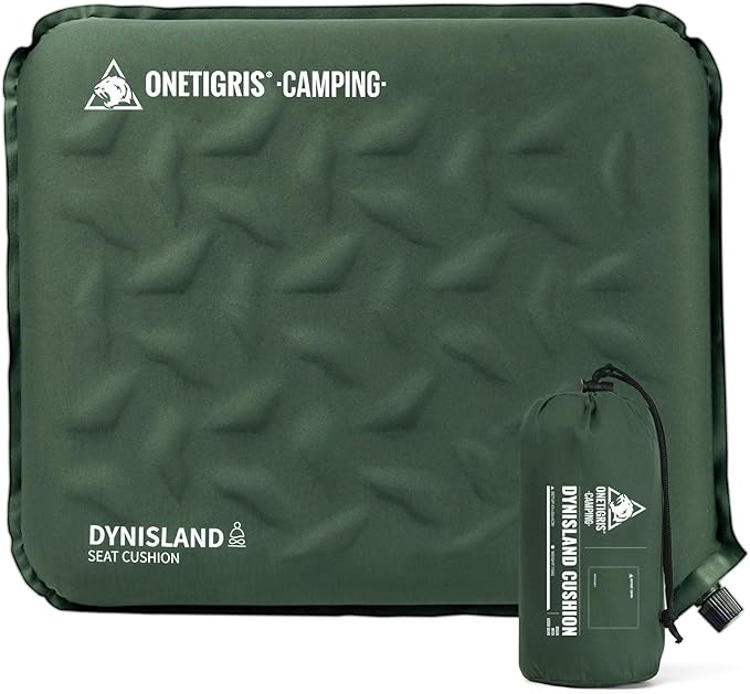 ONETIGRIS Inflatable Seat Cushion - Lightweight & Waterproof Inflatable Camping Seat Cushion Travel Cushion Stadium Seat Office Chair Car Pad