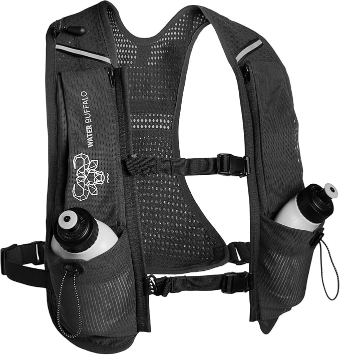 Water Buffalo Hydration Running Vest - Quiver Hydration Vest - Running Hydration Vest with Dual Water Bottles - Lightweight Water Backpack for Running,