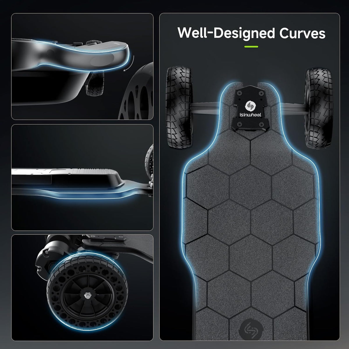 isinwheel V10 Off-Road Electric Skateboard, 3000W 32MPH for Adults