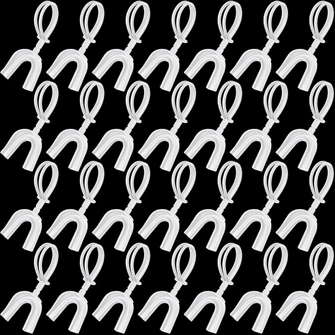 Kanayu 30 Pcs Strapped Mouth Guard No Boil Mouth Guard Soft Sports Mouthguard with Strap Mouth Protector for Adult Youth Boxing Basketball Hockey Lacrosse Wrestling Rugby