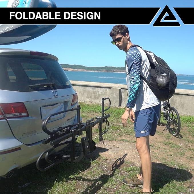 Leader Accessories 2-Bike Platform Style Hitch Mount Bike Rack, Tray Style Bicycle Carrier Racks Foldable Rack for Cars, Trucks, SUV and Minivans with 2" Hitch Receiver