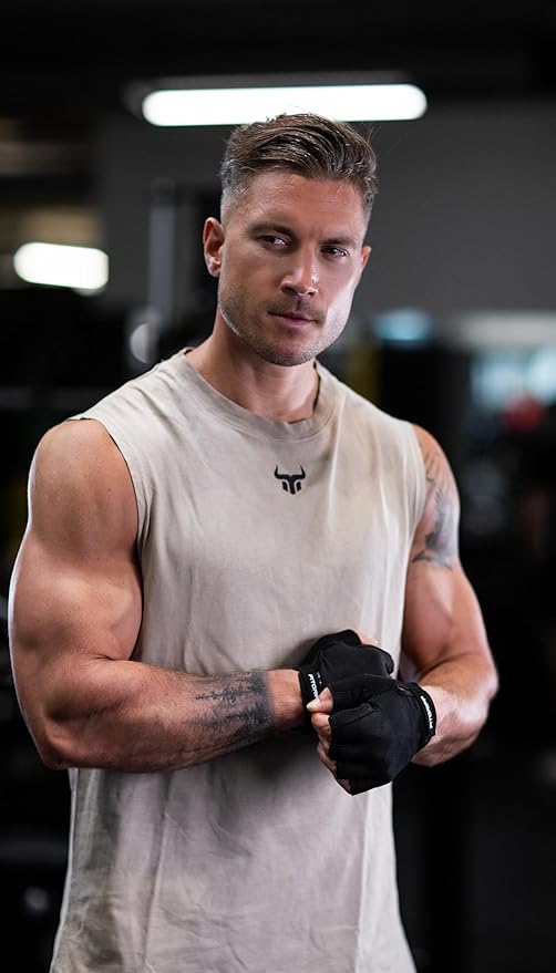Fitgriff® Workout Gloves (Padded) for Men & Women - Fingerless Gym Gloves for Weight Lifting, Training - Full Palm Protection, Size : 6