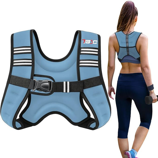 Weighted Vest Woman, 6 LB Womens Weight Vest for Walking, Strength Training Weight Vests for Men, Reflective Stripe Fitness Vest for Workout Running Jogging