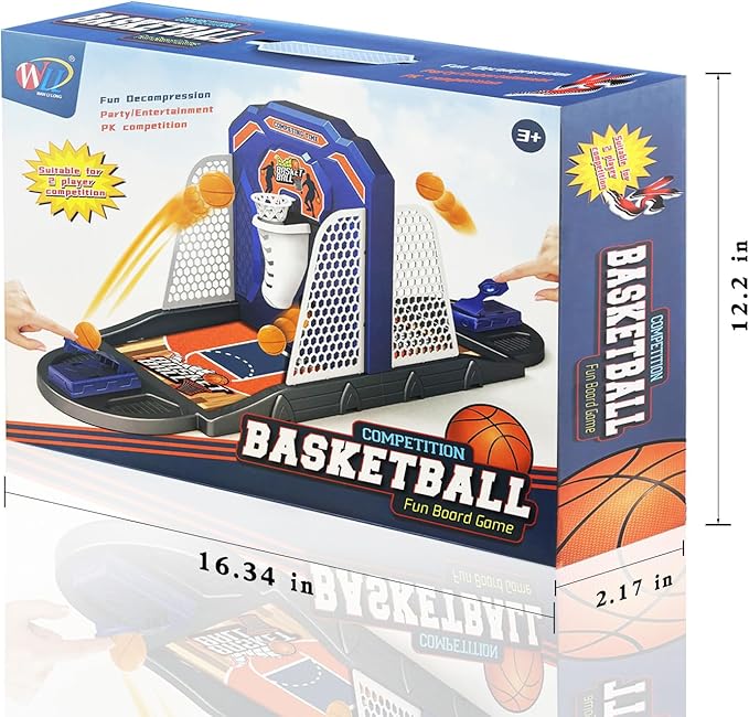 Basketball Shooting Game Toy, Funny Shooting Game, Desktop Table Basketball Games Set, Fast and Frenzied Launching ball - Including 1 Basketball Stand and 10 Balls, Gift for Kids 3 4 5 6 7 8 Year Old