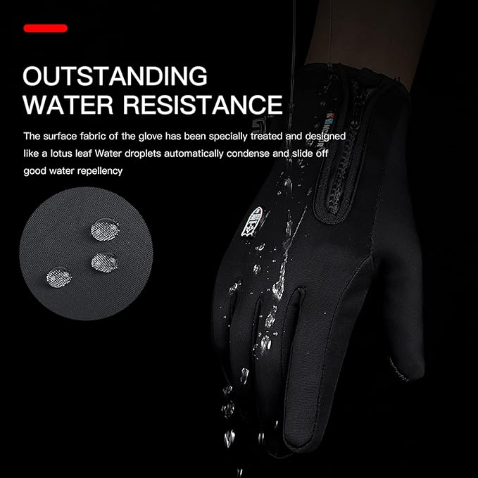 Winter Thermal Gloves for Men and Women, Waterproof Windproof and Non-Slip Gloves, Warm Touch Screen Gloves for Outdoor Running, Cycling, Driving, Small Size