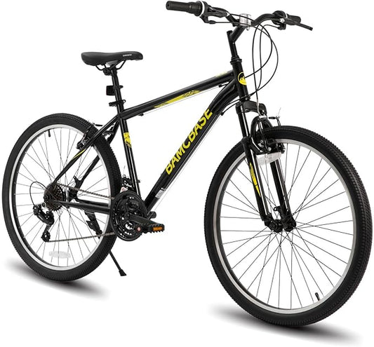 HILAND 26 27.5 29 Inch Mountain Bike, Mens and Womens MTB with 21 Speeds, High-Tensile Steel Frame, V Brake, Hardtail Bicycle for Adults