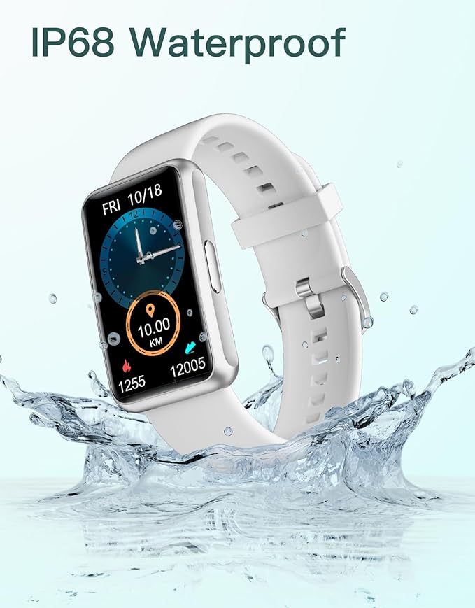 HUAKUA Fitness Tracker No Bluetooth No APP No Phone Needed, Fitness Watch for Men Women Parents IP68 Waterproof with Full Touch Screen Steps Calories Counter Sleep Tracker Alarm Clocks (Gray)