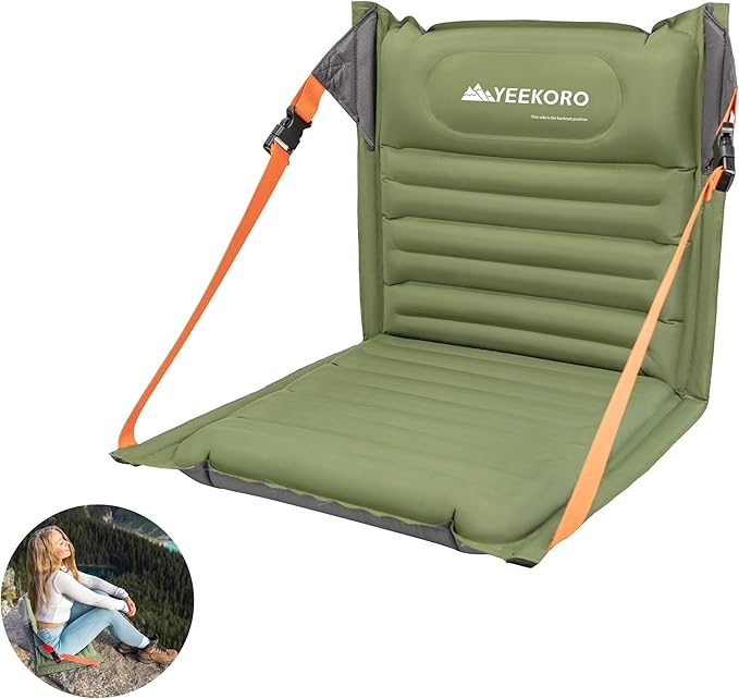 Inflatable Stadium Seats, Portable Bleacher Seat with Back Support, Foldable and Lightweight Chairs for Sporting Events/Camping, Stadium Seats with Storage Bag Lounge Chair