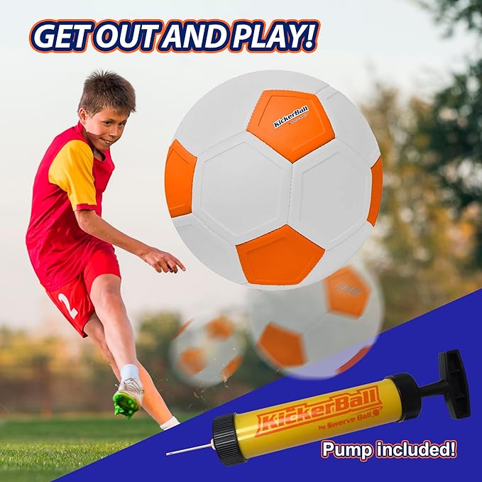 Kickerball - Curve and Swerve Soccer Ball/Football Toy - Kick Like The Pros, Great Gift for Boys and Girls - Perfect for Outdoor & Indoor Match or Game