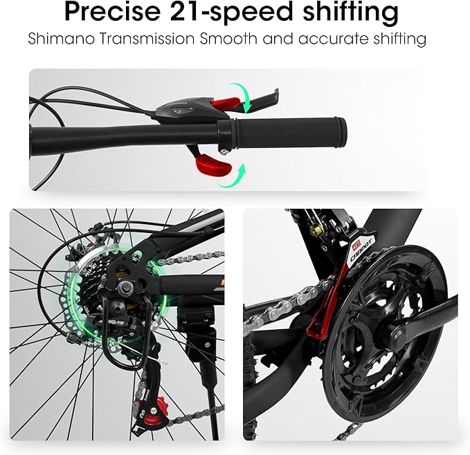 Mountain Bike 24 26 27.5 Inch, Dual Full Suspension Mens Womens Bike, 21 Speeds Dual Disc Brake Carbon Steel Bike, Boys Mens Mountain Bike for School Work Summer Camping, Birthday Gift Choice