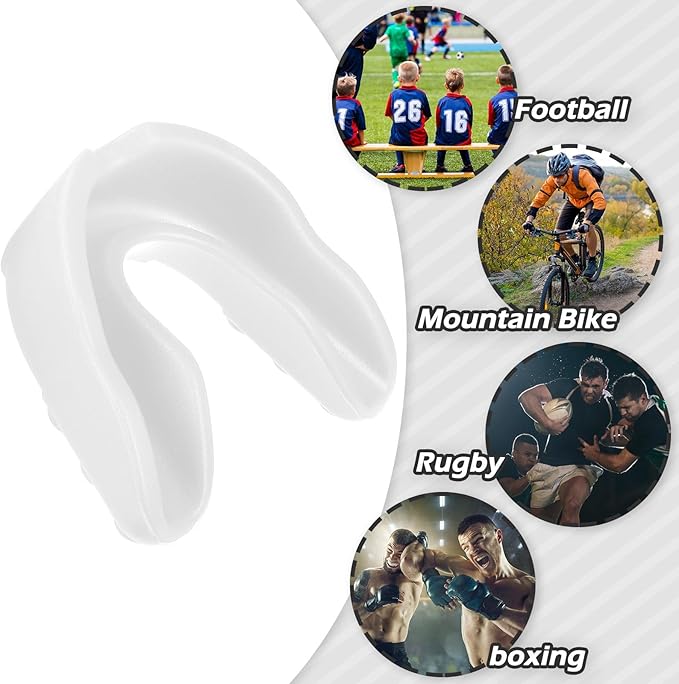 Kathfly 100 Pcs Youth Mouth Guard for Sports Mouthguard Athletic Football Mouth Guard Football Mouthpiece Gum Protection for Boxing Basketball Hockey Karate(White)