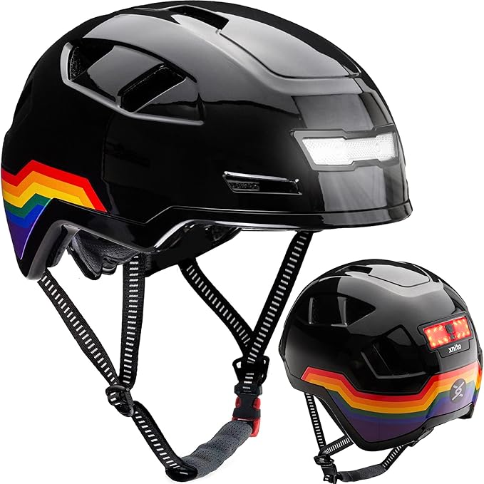 Bike Helmet with LED Lights - Urban Bicycle Helmet for Adults, Men & Women - CPSC & NTA-8776 Dual Certified - Class 3 E-Bikes, Scooters, Onewheel, Commuter, Mountain