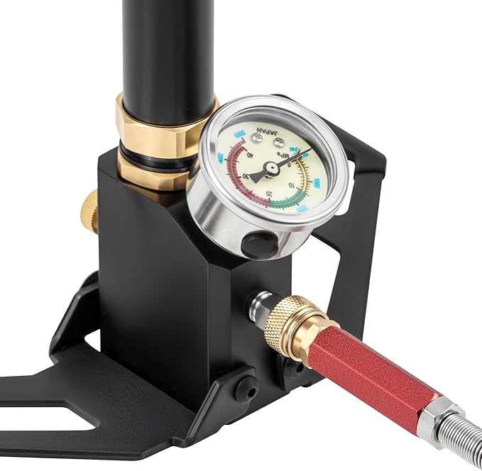 Hiram High Pressure Hand Pump Air Rifle Filling Stirrup Pump 40MPA, Stainless Steel