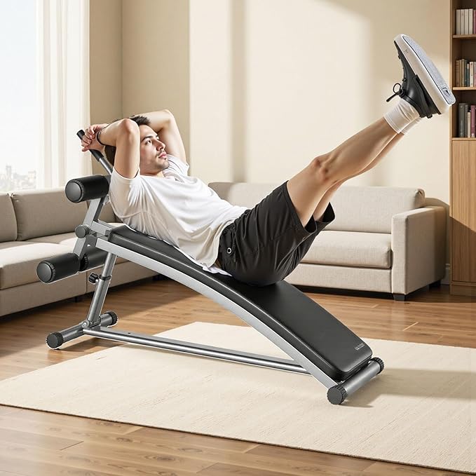 VEVOR Sit Up Bench, Decline Ab Bench with Reverse Crunch Handle, Adjustable Height Setting, Heavy Duty Steel, 500/600/1000 Lbs Capacity for Home Gym Workouts, Strength Training, Full Body Muscles