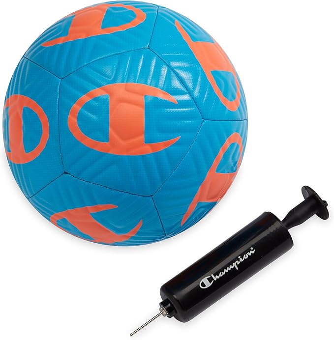 Champion Youth & Adult Soccer Ball - Paneled Design, Enhanced Control, Durable Cover & Butyl Bladder, for Indoor & Outdoor Training, Sizes 3, 4, 5, Includes 6" Pump