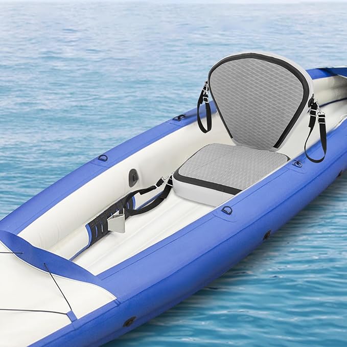 Paddle Board Seat, Portable Thicken Kayak Seat Adjustable Kayak Seats with Back Support Kayak Replacement Seat Inflatable Kayak Seat for Kayaking Canoeing Drifting Rafting Fishing