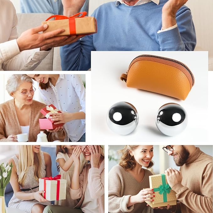 Baoding Balls with Chime 1.5 inch Stainless Steel Meditation Balls, Hand Exercise Massage Balls for Home Office Exercise, Stress Relief, Anxiety Reduction (1.5 Inch (with Bell Sound))