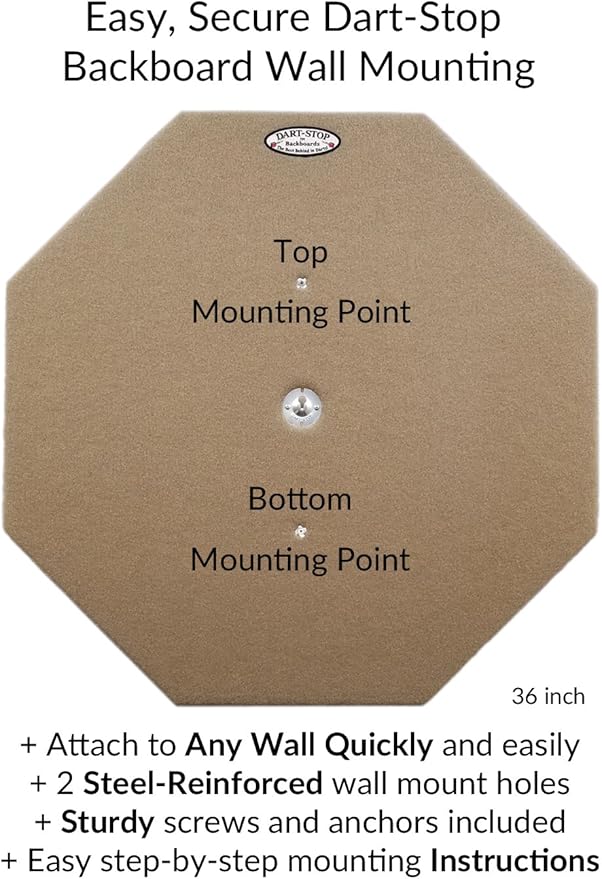 36 inch Professional Dart Board Backboard, Octagonal | Wall Protector | Dartboard Surround