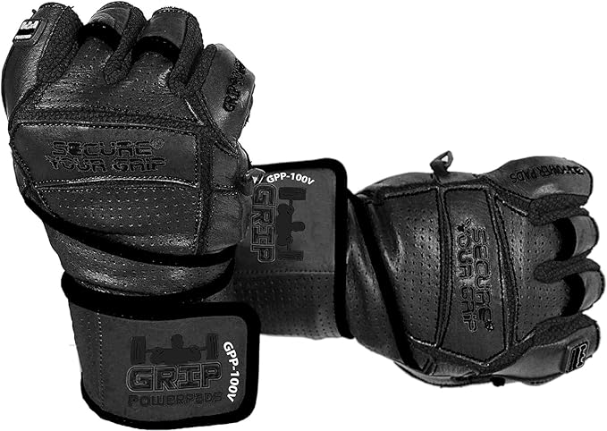 Elite Leather Gym Gloves with Built in 2" Wide Wrist Wraps Grip & Design for Weightlifting Power Lifting Bodybuilding & Strength Training Workout Exercises, Size : X-Large, Size : X-Large