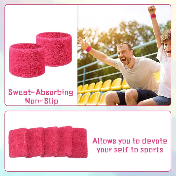 Lounsweer 72 Pcs Bulk Sports Wristbands - Sweatbands for Kids, Gifts, Party Favors, Athletics, and Fans