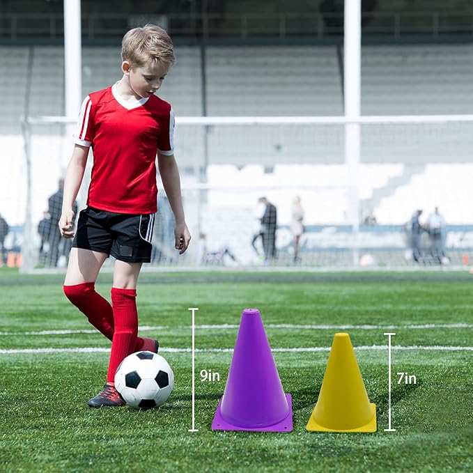 Soccer Cones Set, 84/42Pcs 7"/9" Cones Sports + Disc Cones, Cones for Sports with Carry Bag, Training Cones, Soccer Cones for Training, Plastic Soccer Cones for Drills