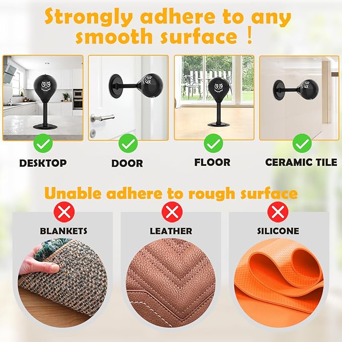 Strong Suction Desktop Punching Bag - Stress Relief Boxing Ball with Upgraded Durable Spring, Secured Office Home Desk Toy Gift for Kids, Friends, and Coworkers
