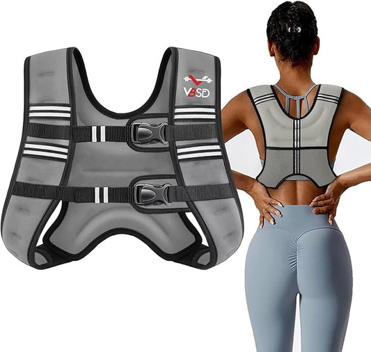 VBSD Weighted Vest Woman 6lb/8lb/12lb/16lb/20lb/25lb/30lb Weight Vest for Women Men Body Weight Vests for Walking Strength Training Running Workout Jogging Fitness
